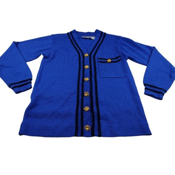 Liz Claiborne Small Cardigan Gold Braid Buttons - Picture 1 of 10